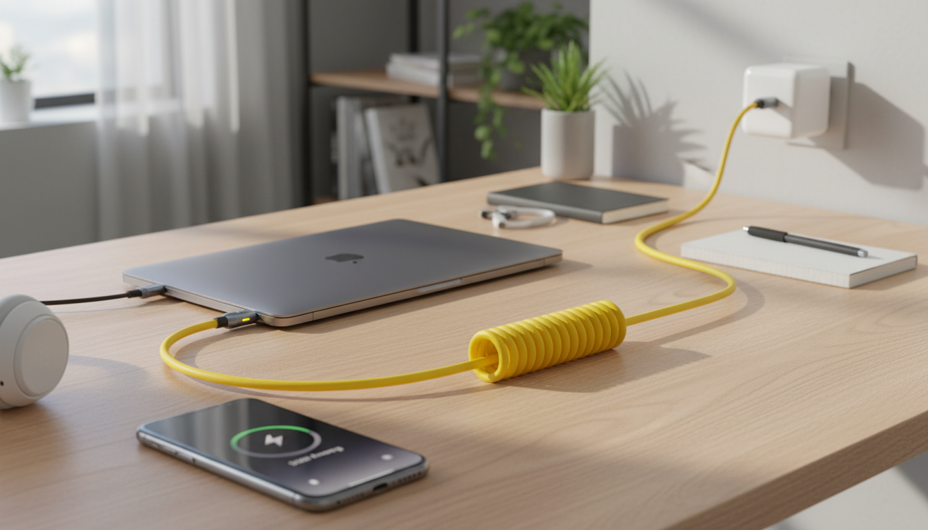 240W USB-C Cable with LED for Fast Charge + Data