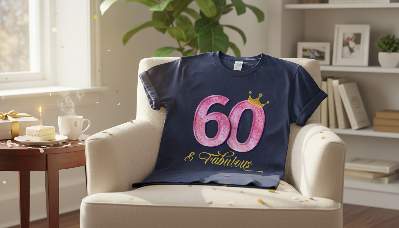 60 & Fabulous Heavy Cotton Tee: 60th Birthday Style
