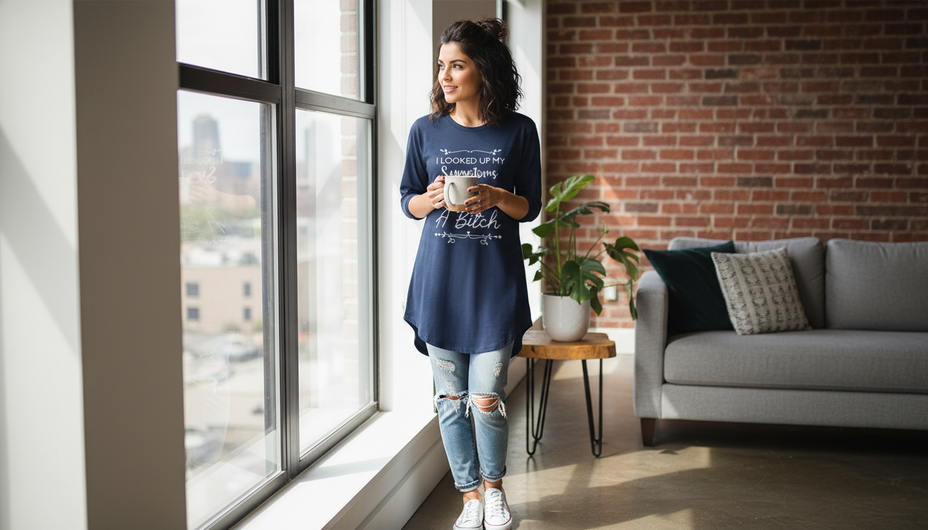 Edgy Long-Body Urban Tee for Women: Fit, Style & Care
