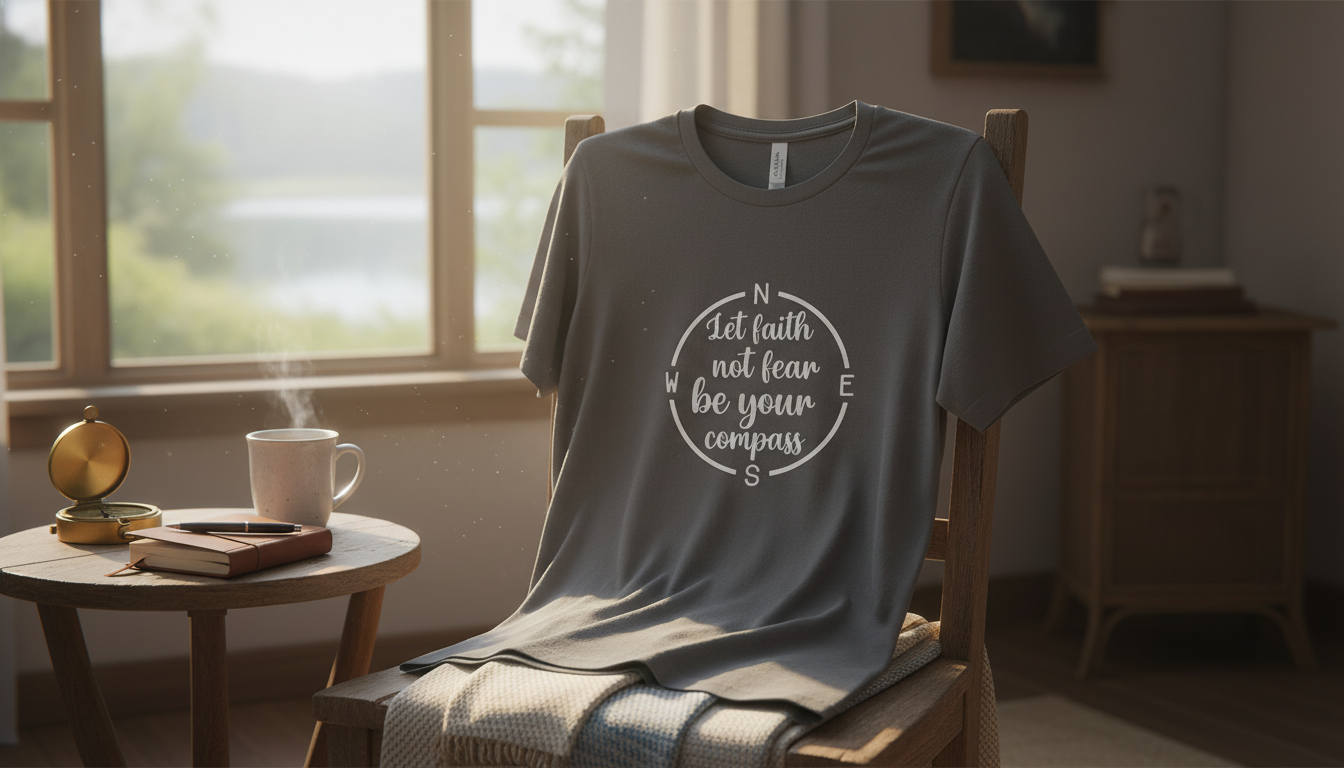 Let Faith Be Your Compass Tee: Unisex Jersey, USA Made