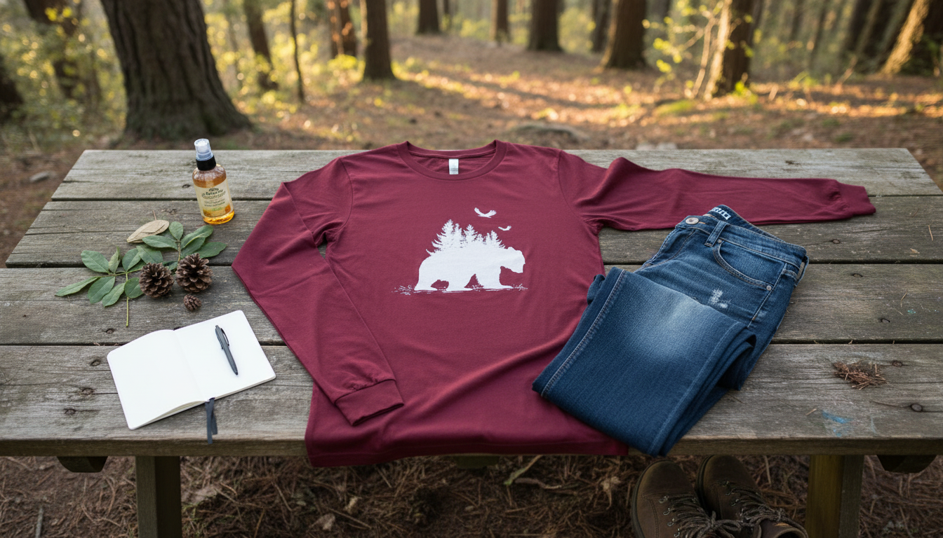 Long-Sleeve Grizzly Bear T-Shirt: Fit, Fabric & Care