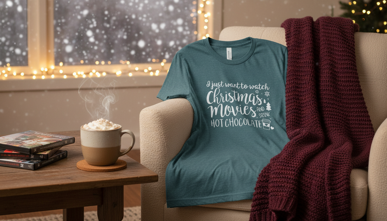 Movie Nights & Hot Cocoa Heather Unisex Tee