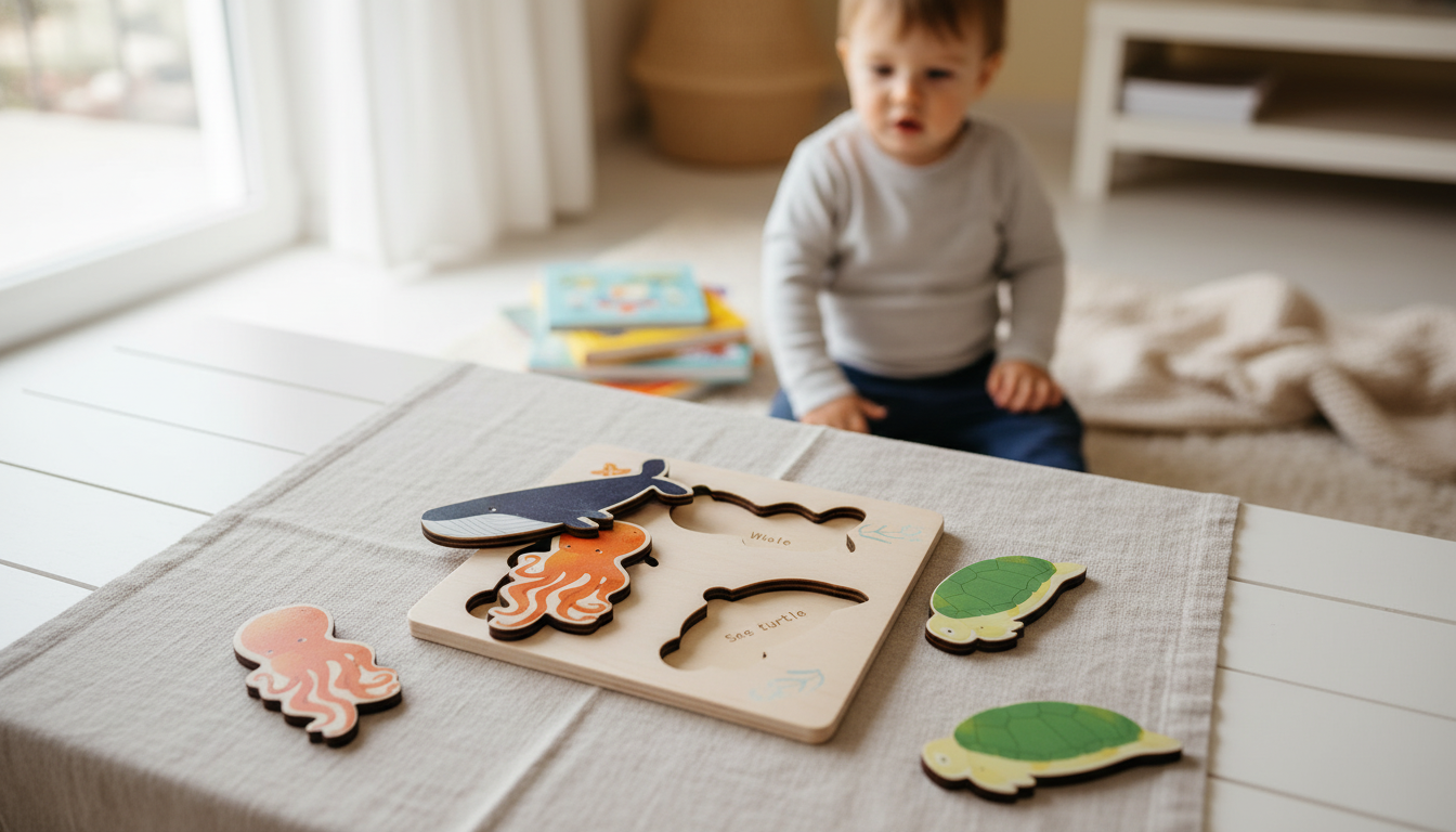 Wooden Puzzles for Kids: Early Learning Skills & Safety