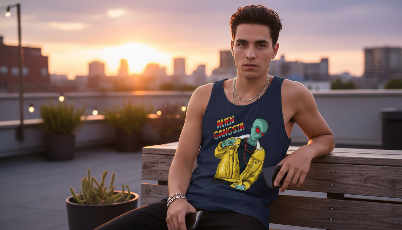 Alien Gangsta Tank: Bold Graphic Streetwear for Summer