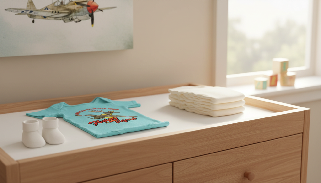 Baby Flying Tigers Onesie: Comfort & Easy Changes