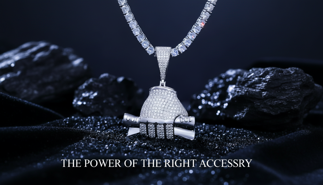 Iced Money Fist Pendant Necklace: Moissanite Hip Hop